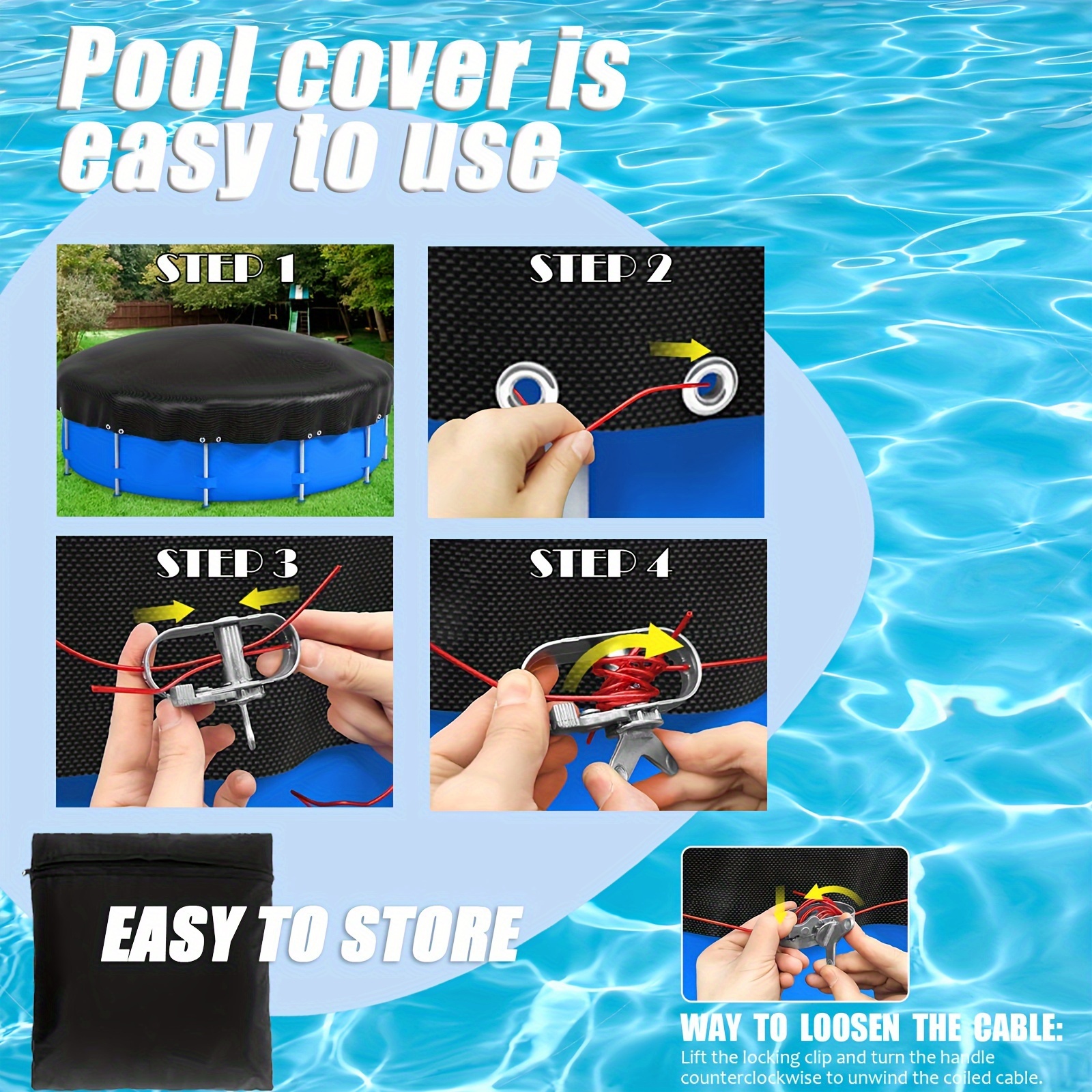 Hula Hoop Solar Pads For Pool Premium Round Pool Cover Tightener