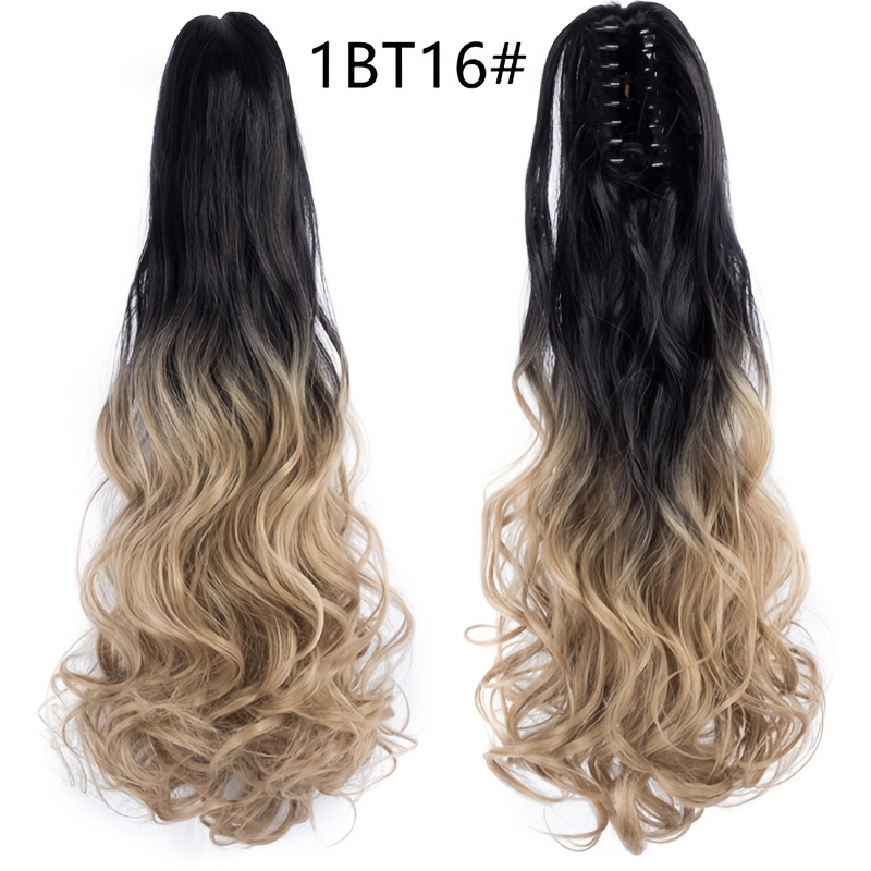 elegant 12 color claw clip ponytail extension curly wavy synthetic hair for all genders versatile stylish details 0