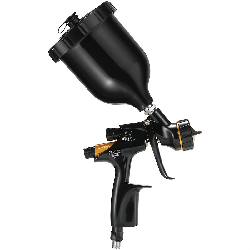 TEMU Pistolet de Pulvérisation de Vernis Clair DV1 HVLP pour Voitures - Buse de 1.3mm, Gobelet de 600ml, Outil d'Application de Peinture Auto Haute