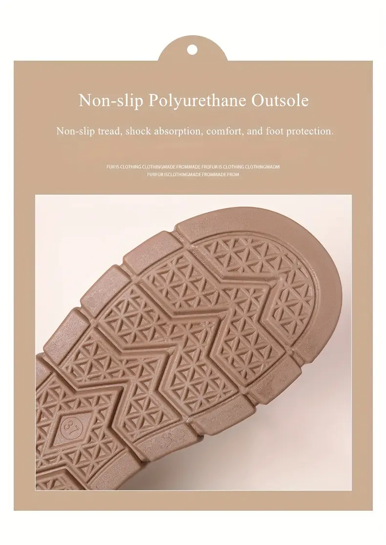 autumn winter plush lined thick warm snow boots versatile outdoor slip on with block heel comfortable round toe for casual daily use and cold weather hiking Product details 3