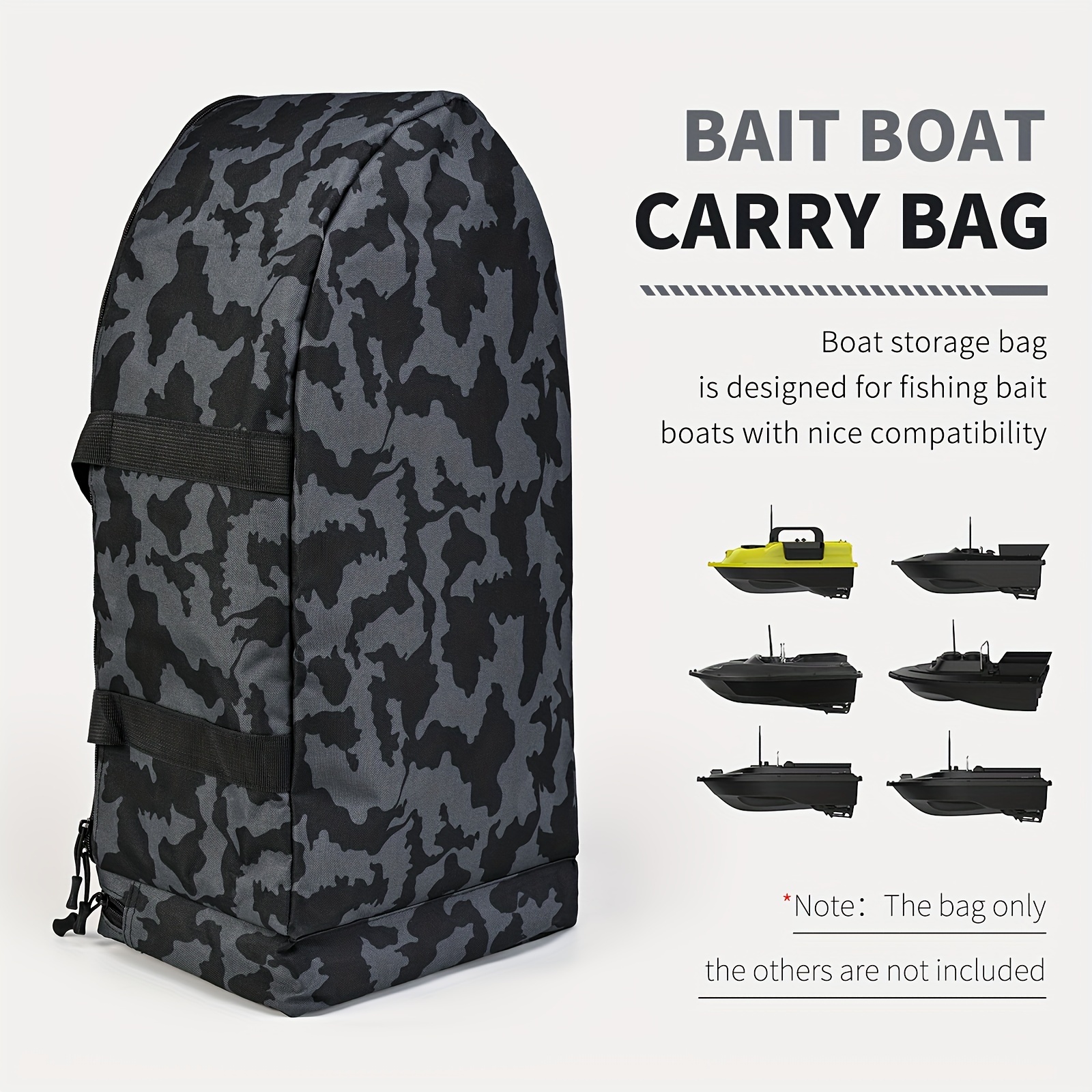 Image of Leofishing Fishing Bait Boat Carrier Bag Oxford Handbag Carry Bag For Bait Boat Double Zippers Fishing Boat Storage Bag
