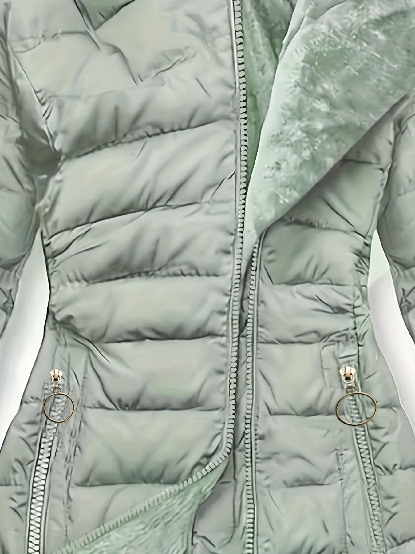 Dames Lange Fleece Gevoerde Jas - Dikke Winterjas met Zakken, Elegante Effen Kleur, Regular Fit voor Koud Weer