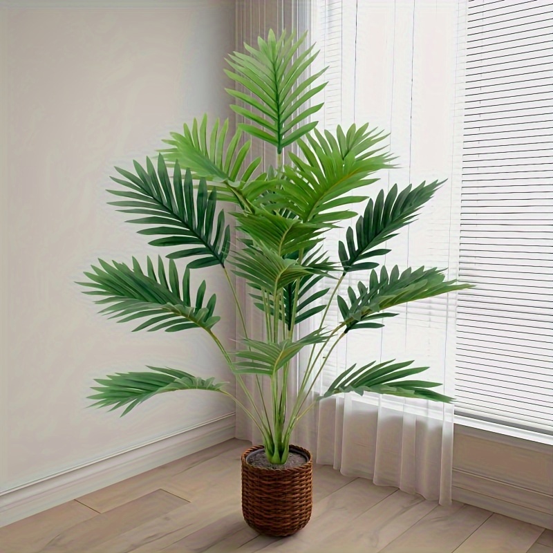 

1pc, Simulated Green Plants With 18 Heads, Simulated Palm Trees, Living Room, Landscaping, Display Window Decoration, Artificial Immortal Fake Plants, Housewarming Gifts