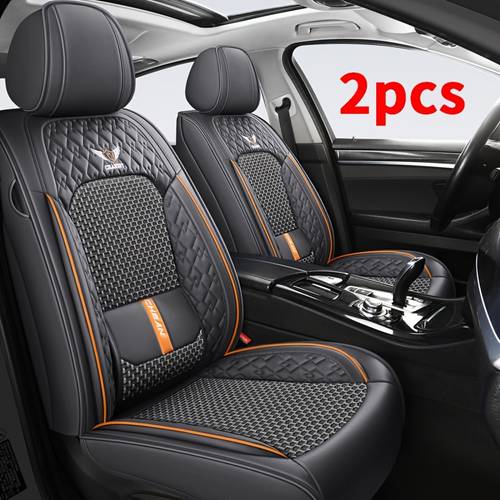 2 stuks pu leer luxe autostoelhoezen, voorstoelhoezen voor bestuurder en - voorstoelbeschermers voor sedans en suvs - duurzame, comfortabele en stijlvolle auto-accessoires voor trucks