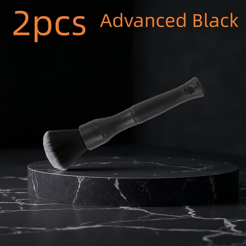 TEMU 2pcs Car Interior Detail Brushes, Soft Bristle Multi-functional Cleaning Pc Keyboard Jewelry, Automotive Home Fine Cleaning, Plastic Material No