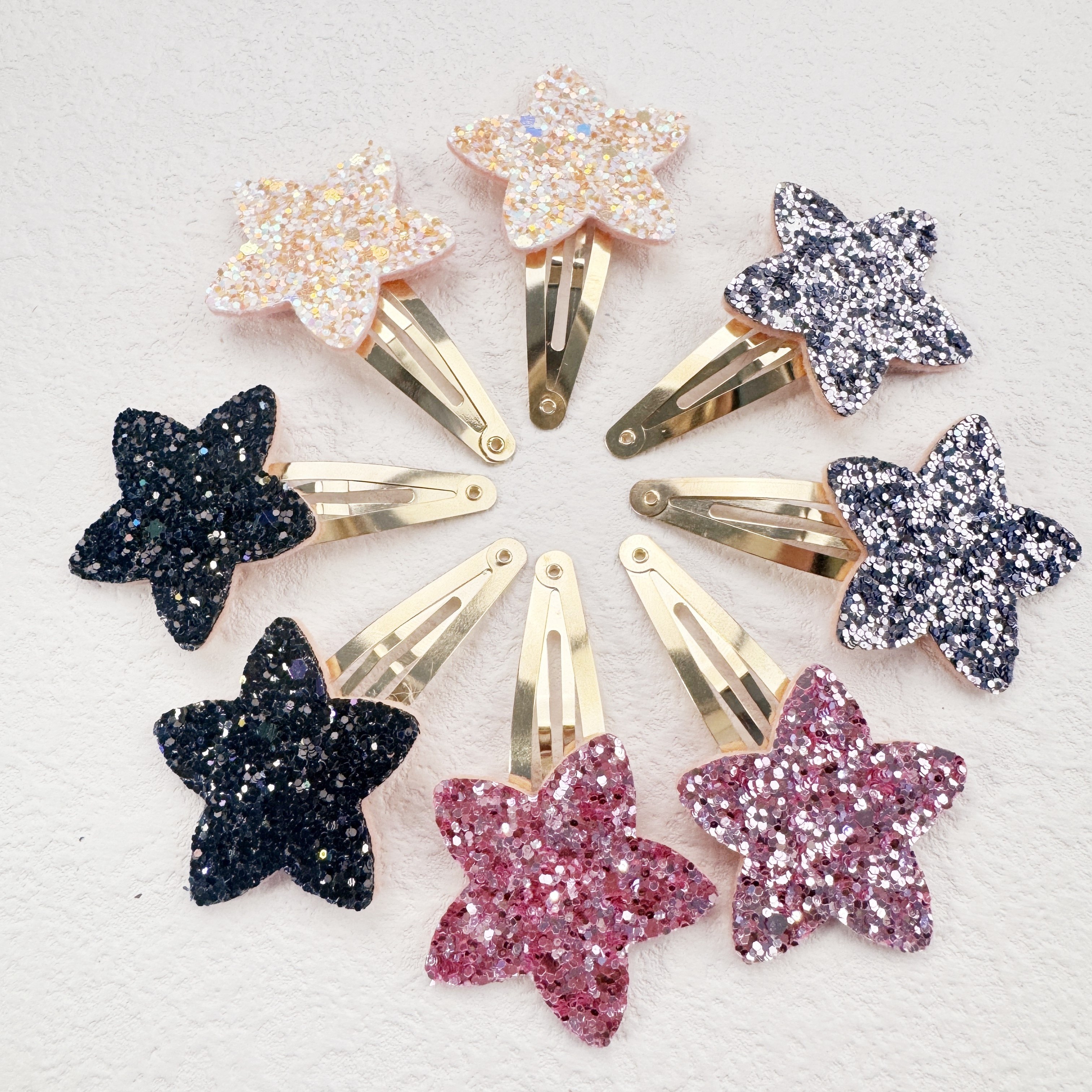 

8pcs/set Stylish Hair Side Clips, Glitter Sequin Star Decorative Hair Fringe Clips, Love Heart Hair Side Clips, Trendy Crown Pattern Decorative Bangs Clips, Hair Barrettes For Women And Daily Uses