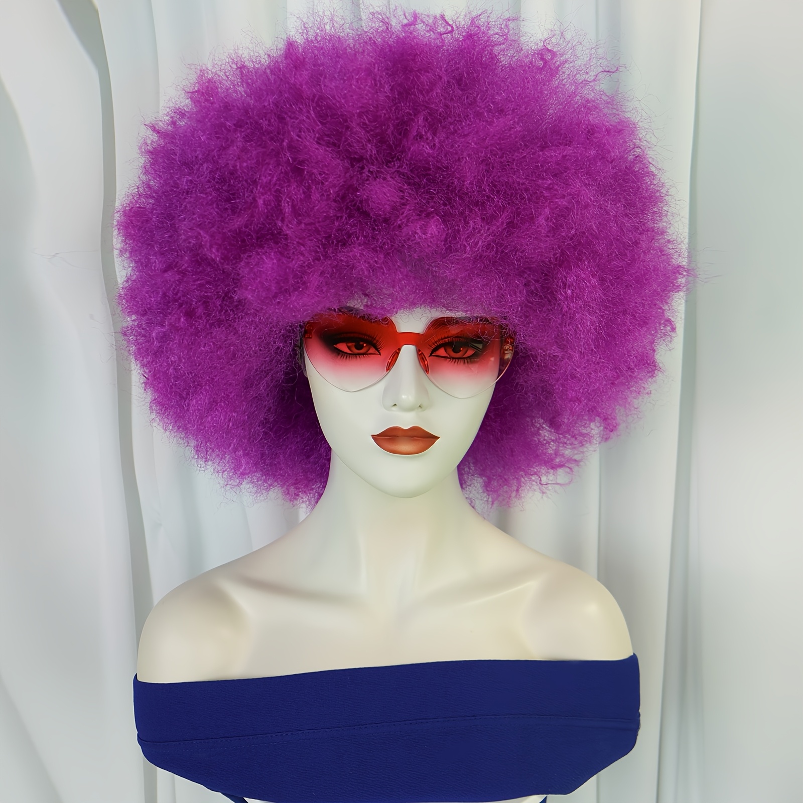 halloween purple clown cosplay wig fluffy funny short super - Temu