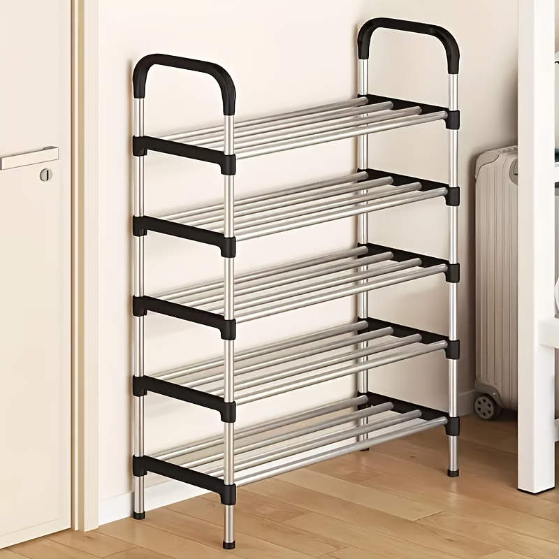3 tier 5 tier heavy duty iron shoe rack floor standing space saving easy to assemble sturdy and durable suitable for     bedrooms bathrooms offices garages etc