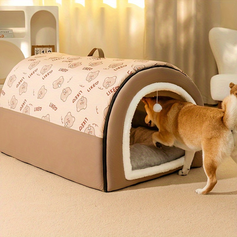 

Pet House For Cats And Dogs, Universal Dog Bed, Seasonal , Dog House, Washable Pet Sleeping Crib, Polyester Material, Small Pet Nest Supplies