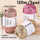 3pcs 120 fabric strips glittery thick synthetic leather vibrant colors for diy crafts crochet bags mats handmade projects craft yarn craft supplies decorative crafting durable craft material