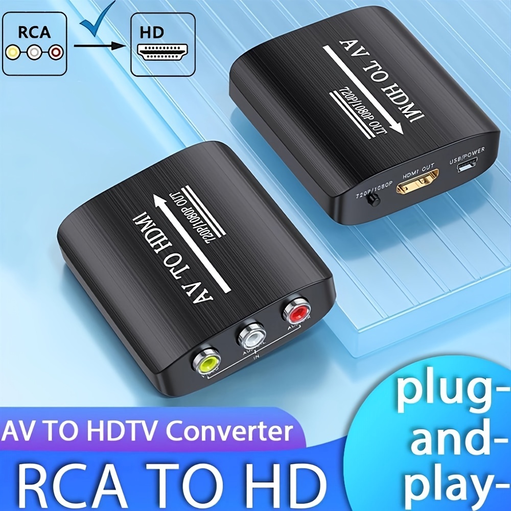 

2023 Rca To Hdtv Video Signal Upgrade Device, Usb-powered, Matte Surface, 5v For Ps1, Ps2, Ps3, , N64, Wii, , Vhs, Blu-ray & Dvd Players