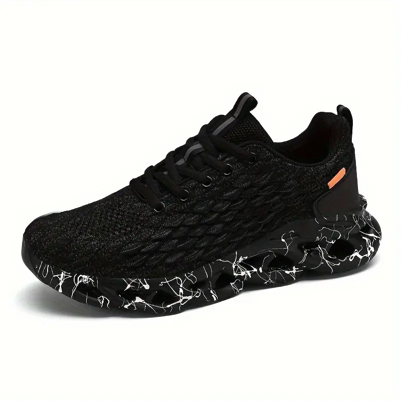 mens breathable running shoes non slip sneakers for lace up athletic footwear details 2