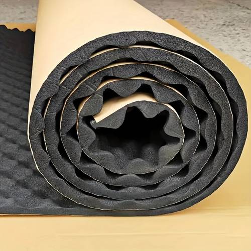 1 roll self high density acoustic foam black soundproofing egg crate foam for car engine hood walls ceilings heat resistant noise reducing ideal for cars rooms soundproof walls