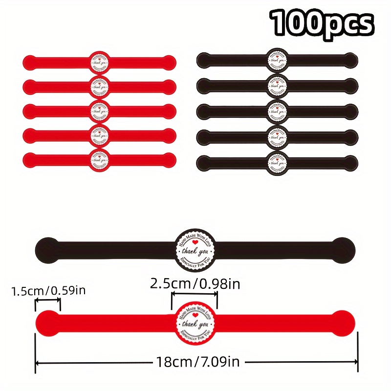 

100pcs Handmade Thank You Seal Stickers For Gift Wrapping, Self-adhesive Label Tags For Bakery Boxes, Craft Packaging, Birthday Party Favors, Red & Black Paper Decoration Seals