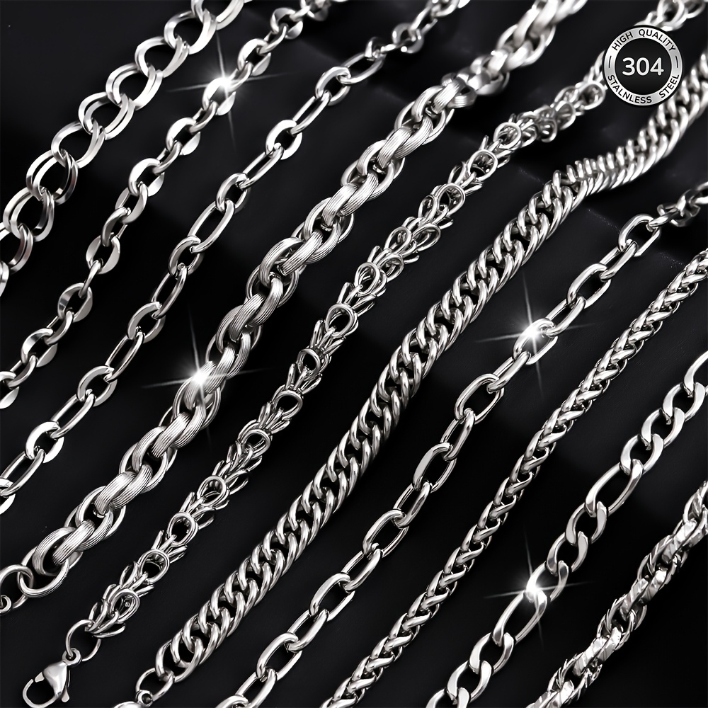 3pcs Men's 304 Stainless Steel Hip Hop Chunky Bracelet Set