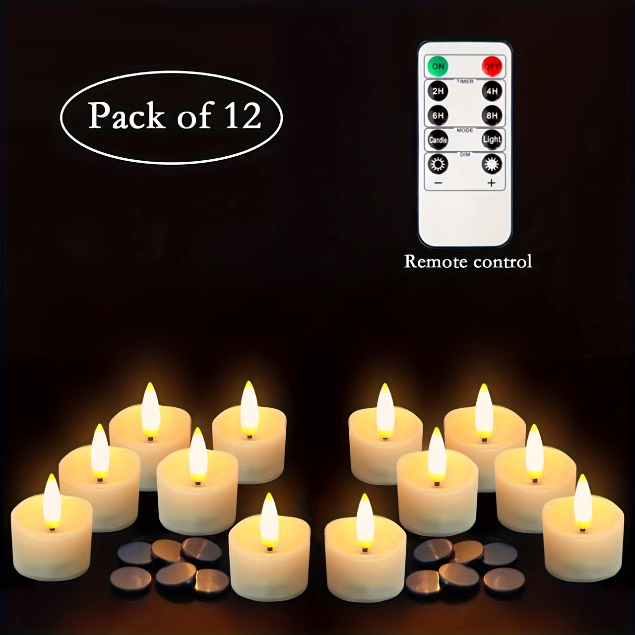 Remote Control LED Tea Wax Candles with 130-Hour Battery Life
