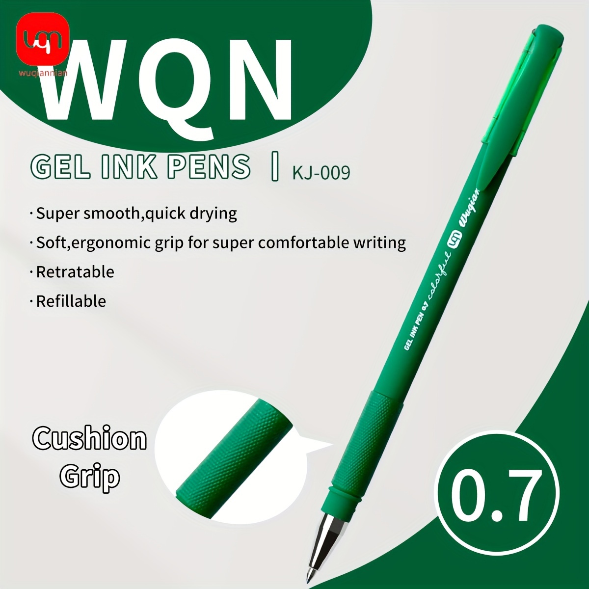 

Wuqiannian Wqn Pens, 3/6 Pack, 0.7mm Medium Point, Quick Dry, Waterproof, Ergonomic Grip, Comfortable , Refillable, Plastic Material, For Back To School Supplies