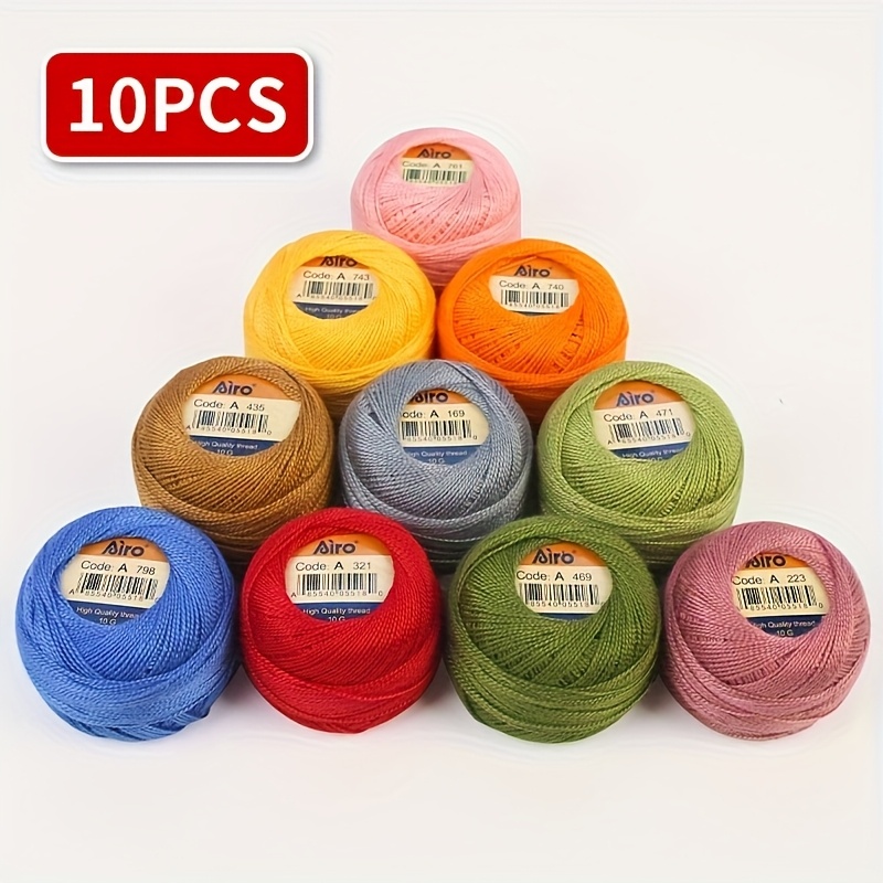10 Skeins High-End Lace Thread for DIY Embroidery