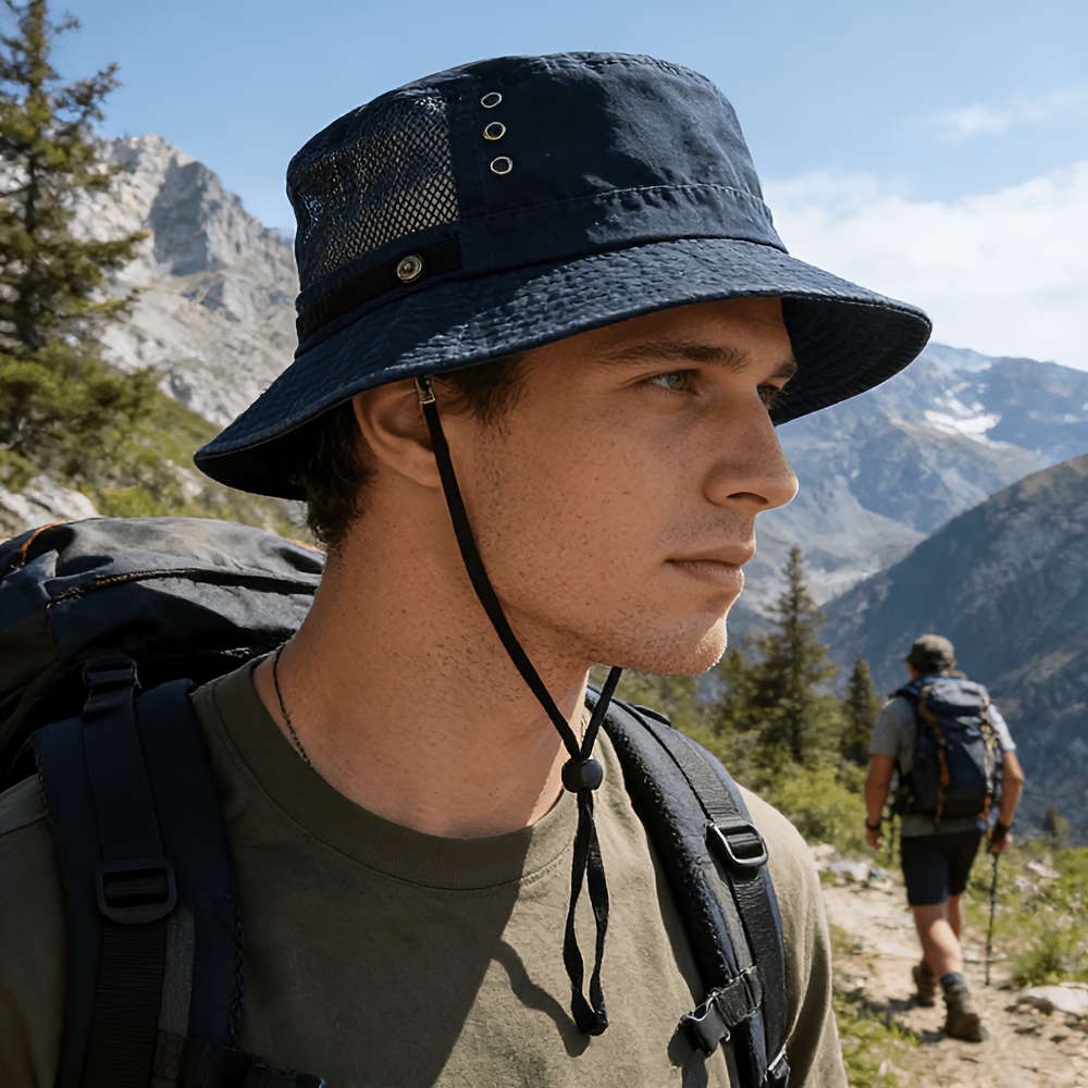 spring summer washed mesh breathable bucket hats for men women casual panama hat hiking camping outdoor hat