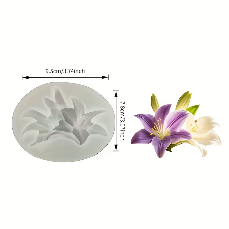 E-shop Wiederverwendbare Silikon-Lilienkerzenform mit zartem Maiglöckchen- weißer Lilienmotiv – unregelmäßige Formen ideal für DIY-Kerzenherstellung,