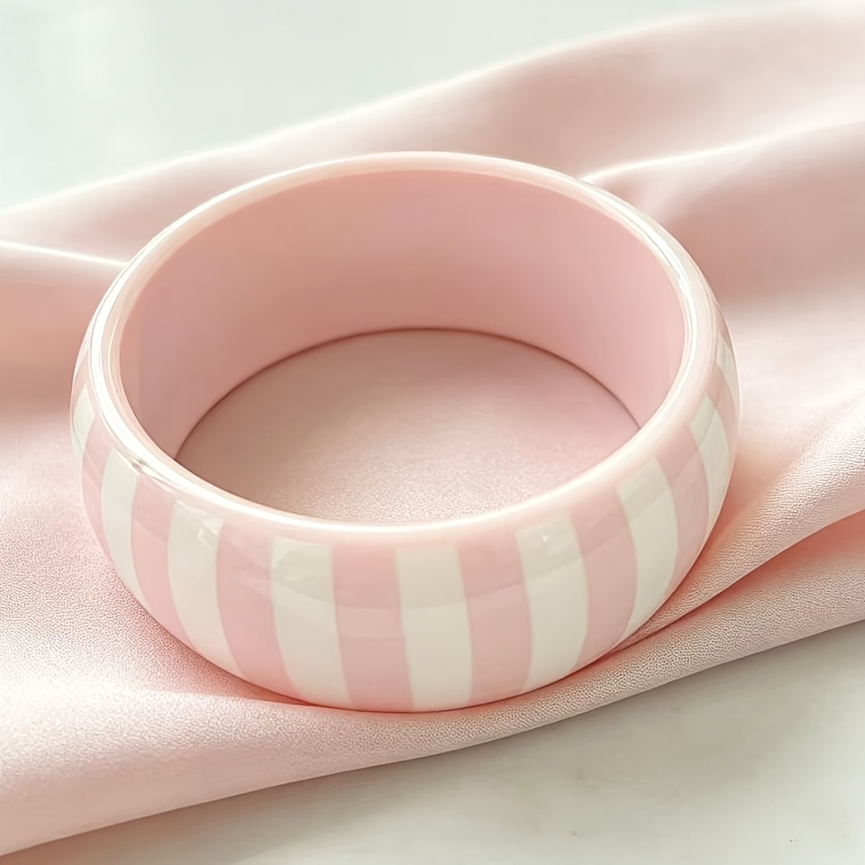 TEMU 1pc Pulsera de de Color a Rayas Transparente y