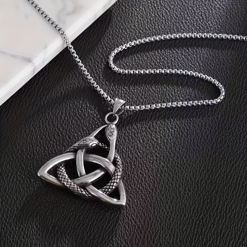 Women's Viper Trinity Pendant Necklace, Nordic Celtic Amulet
