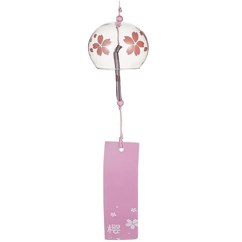 E-shop 1 Stück japanischer Kirschblüten-Windspiel aus rosa Glas, kunstvoll verarbeitet und entzückend. als Geburtstagsgeschenk für Freunde, Eltern oder