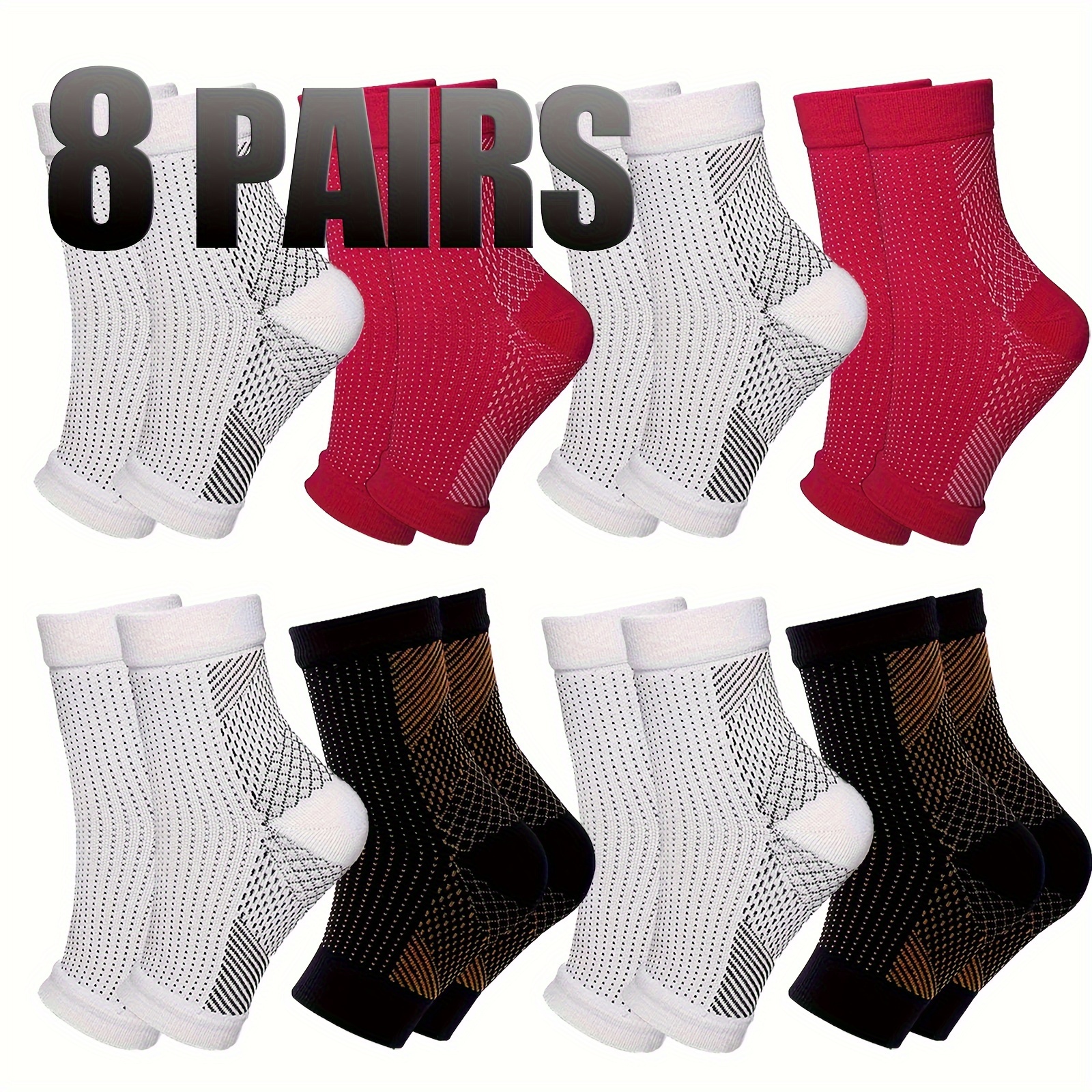 

8 Pairs Ankle Open Toe Socks For Women Men Medias De Compresión Para Mujer For Work Leg Long Stockings Pregnancy Maternity Travel Beat Rated