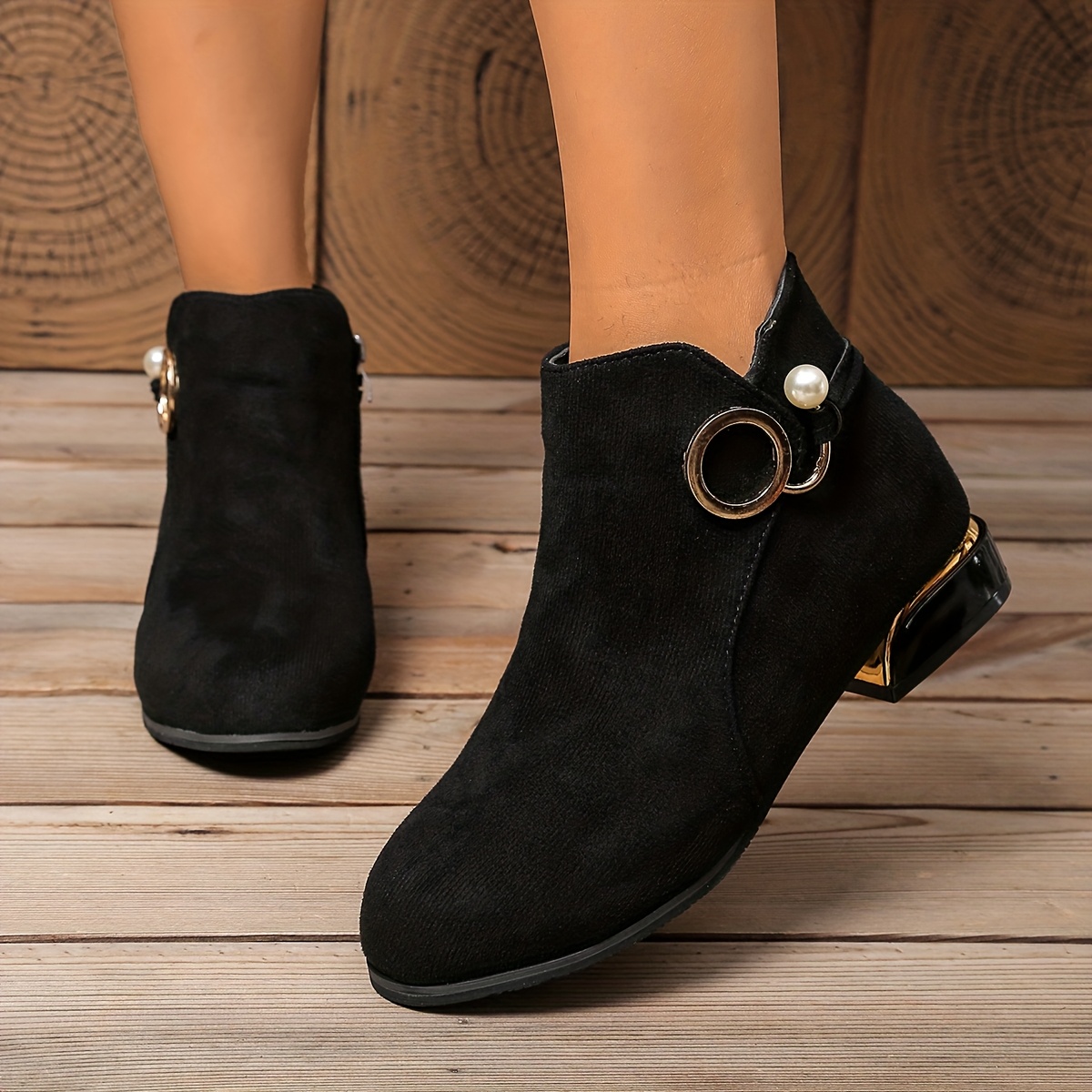 TEMU Women's Fashion Ankle Boots For Autumn And Winter, Women Shoes
