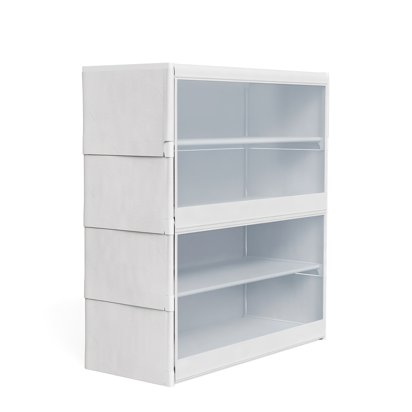 TEMU Étagère à chaussures à 4 niveaux, Meuble à chaussures transparent anti-poussière, Étagère de rangement de chaussures encombrante, Étagère en