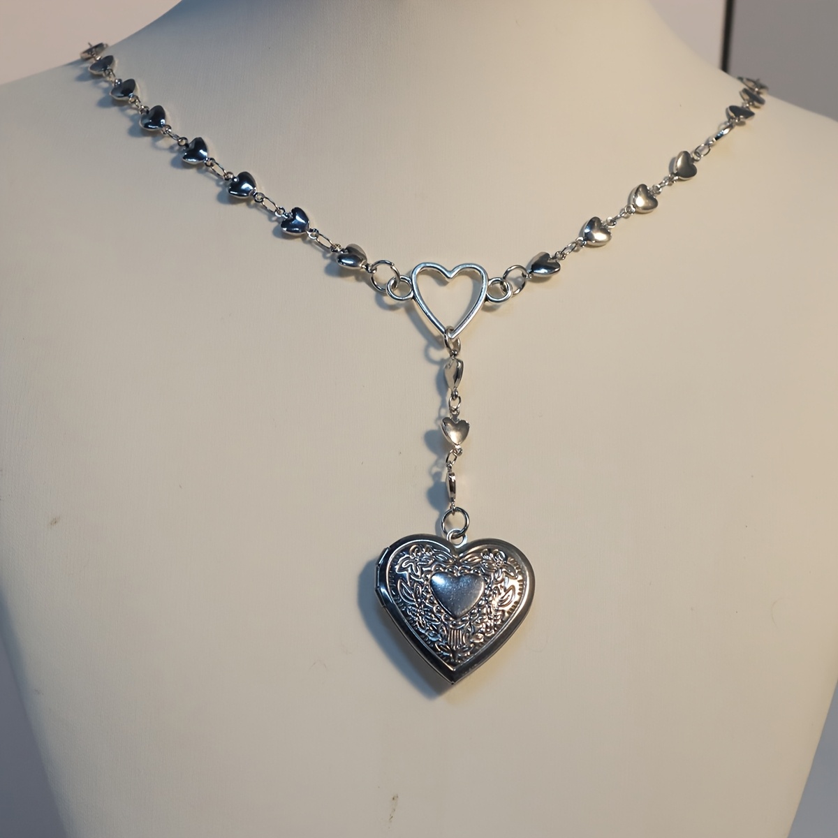 

1pc Heart Locket Necklace For Girls - Heart Necklace For Valentine's Day