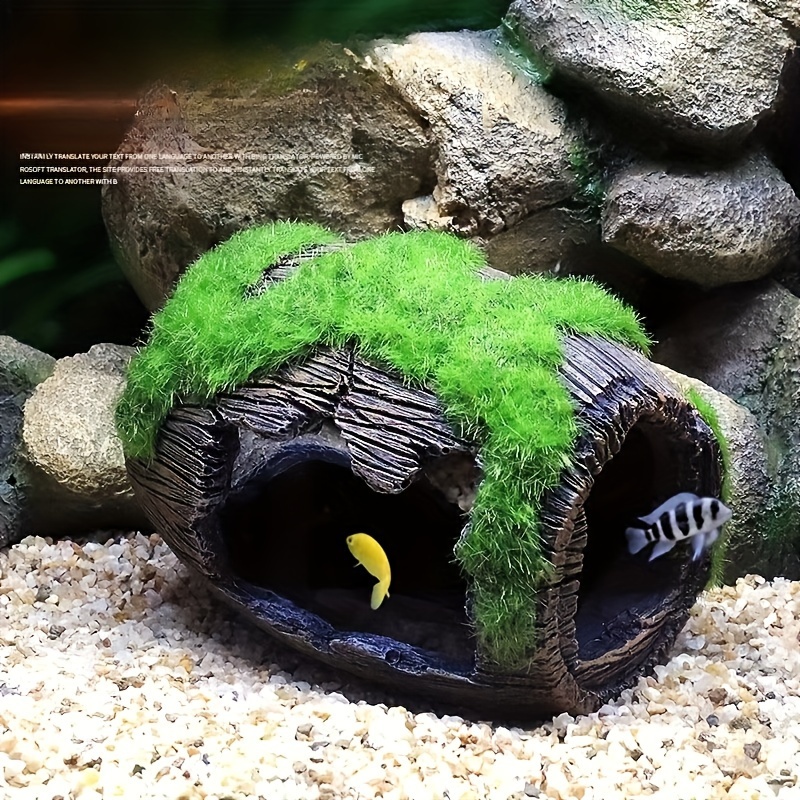 

Fish Tank Landscaping Decoration, Shelter Cave Aquarium Ornament, Shrimp House Cichlid Shrimp Nest, Shelter House Hollow Simulated Barrel