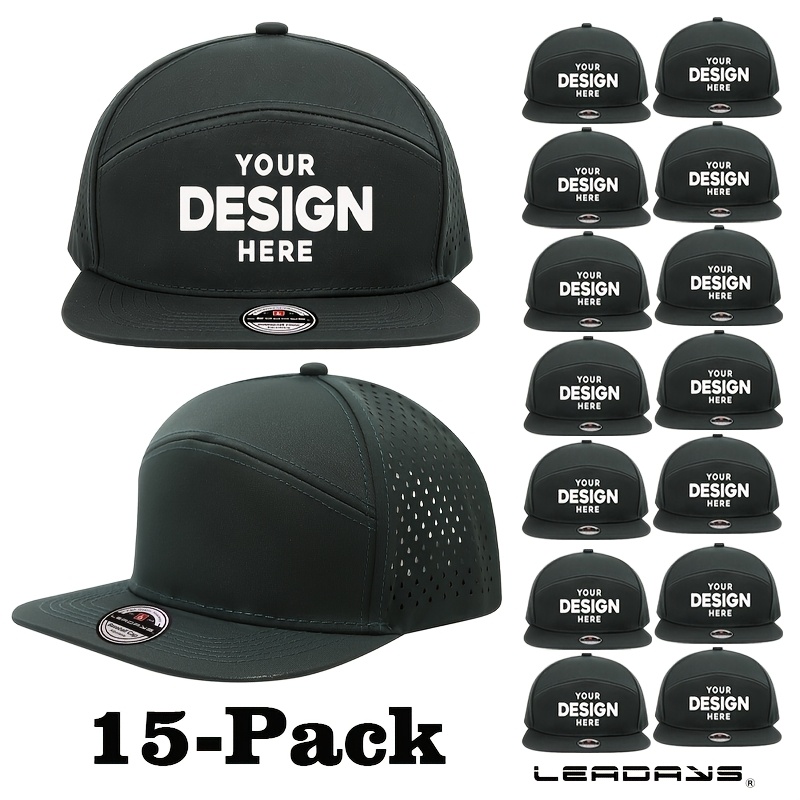 15-Pack Customizable Performance Snapback Hats for Men and Women