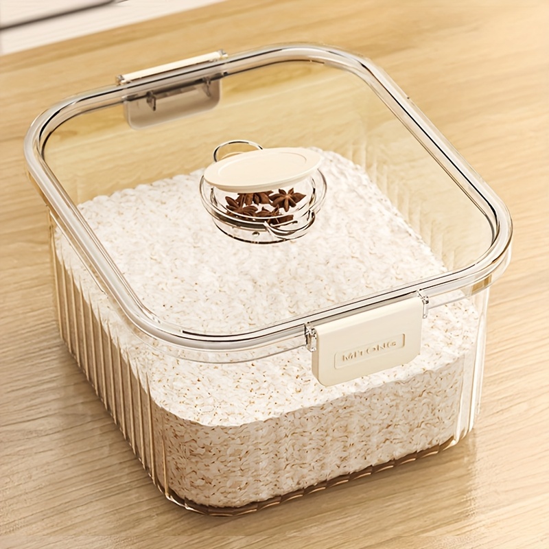 TEMU Household Rice Bucket With Moisture-proof And Rice Bucket Box, Pressing Rice Cylinder Storage Bucket, Rice Bucket Food-grade Sealed Rice Storage