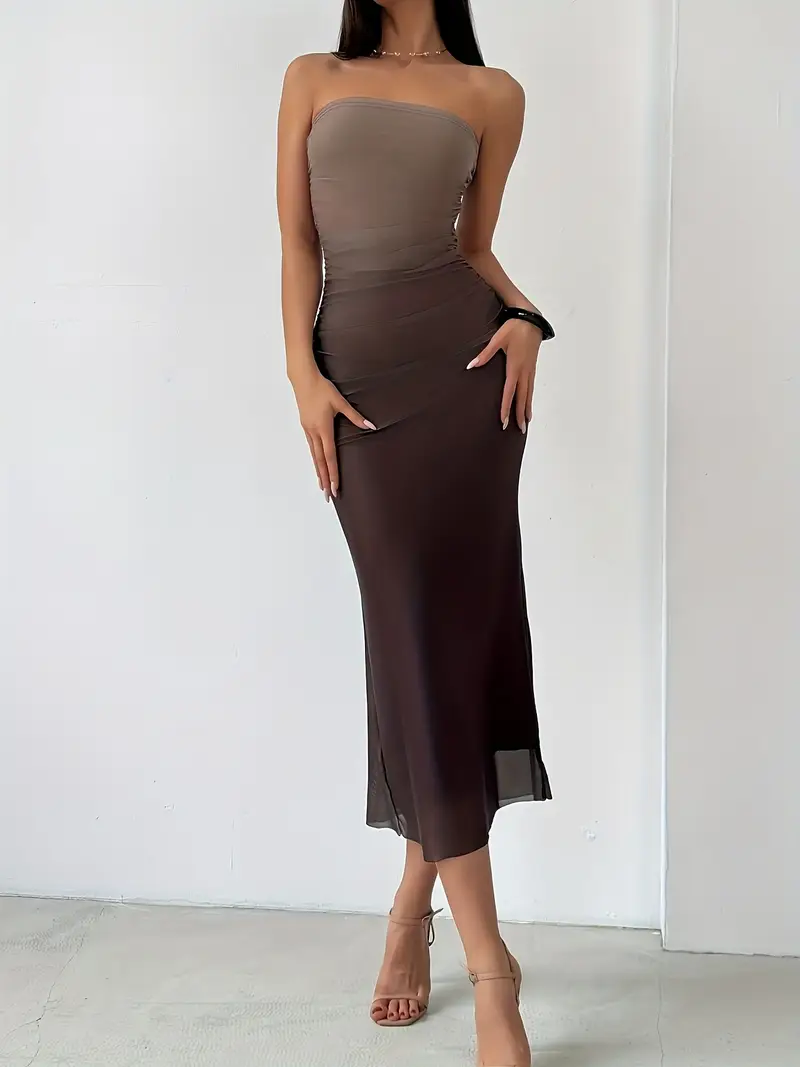 gradient mesh shoulder bodycon dress temu - Temu Mexico gradient mesh shoulder bodycon dress temu - Temu Mexico