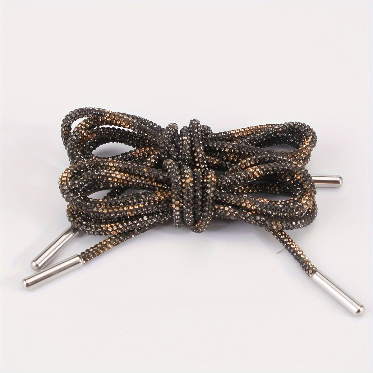 Image of Leopard Print Rhinestone Shoelaces Artificial Rhinestone Shoe Strings Fashion Decorative Diy Hat Cord Suitable For Sneakers And Sneakers Street Style
