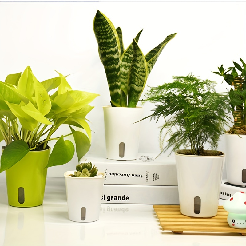 

Automatic Self-watering Planter: Classic Style, Plastic Material, Suitable For Indoor/outdoor Use, Rectangular Shape, Desk Mounted