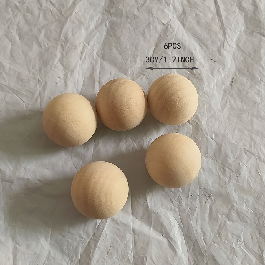 Image of 3/6pcs Wooden Round Ball Large Size 3-5cm Wood Balls For Crafts, Wood Beads, Crafting Wood Rounds, Wooden Circles, Diy Projects(no Hole)