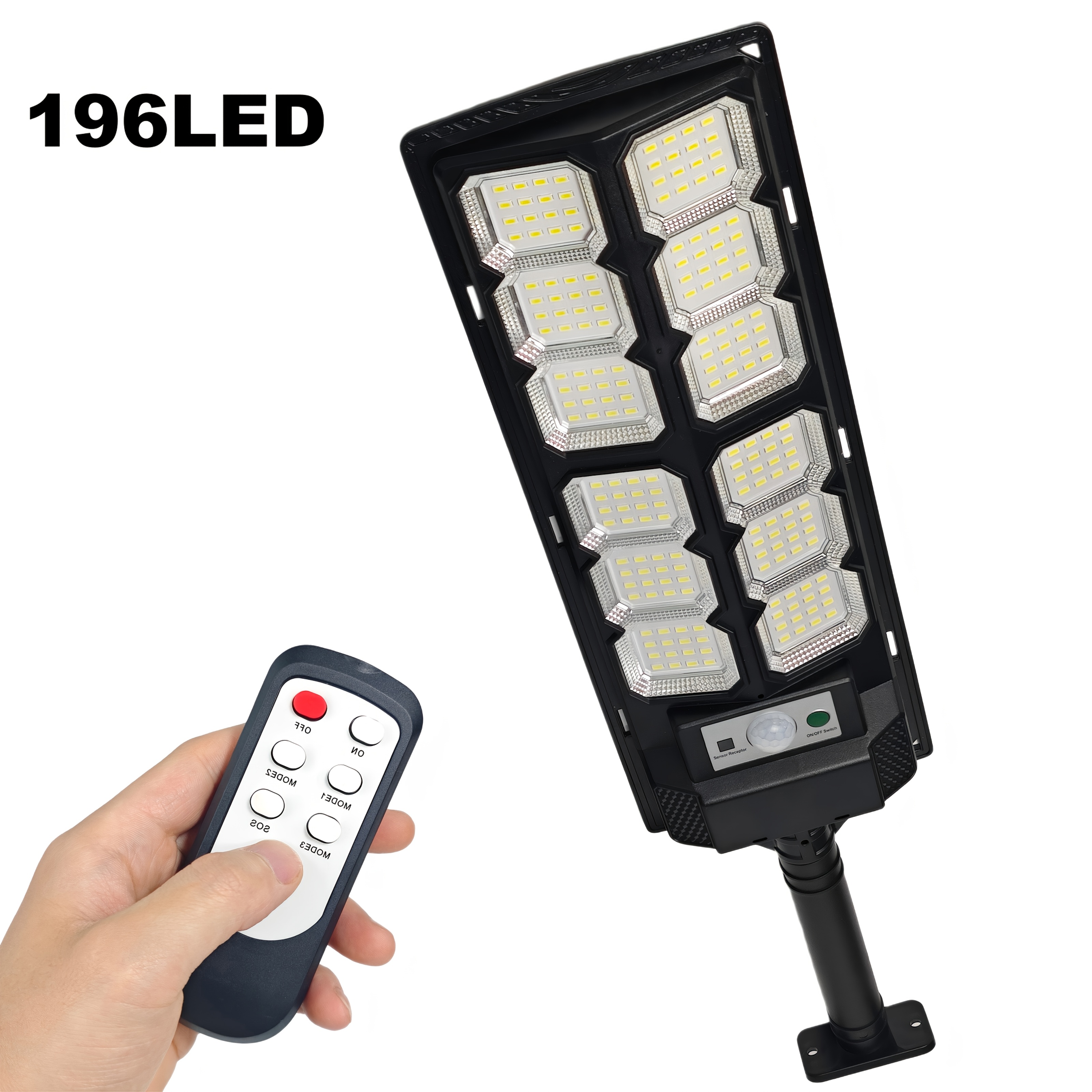 Image of Solar Street Light/led Floodlight/wall Light With Remote Control And Motion Sensor - Automatically Turns On From Dusk To Dawn, Detachable, Suitable For Patios/gardens//commercial Spaces.
