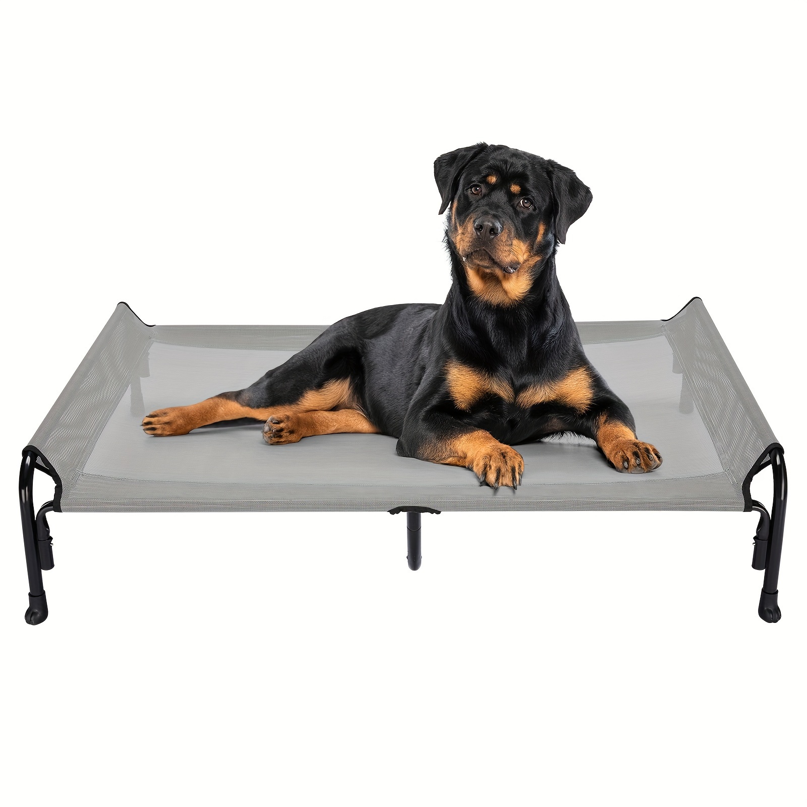 

Veehoo Elevated Dog Bed, Outdoor Raised Dog Cots Bed For Large Dogs, Cooling Camping Elevated Pet Bed With Slope Headrest For Indoor And Outdoor, Washable Breathable