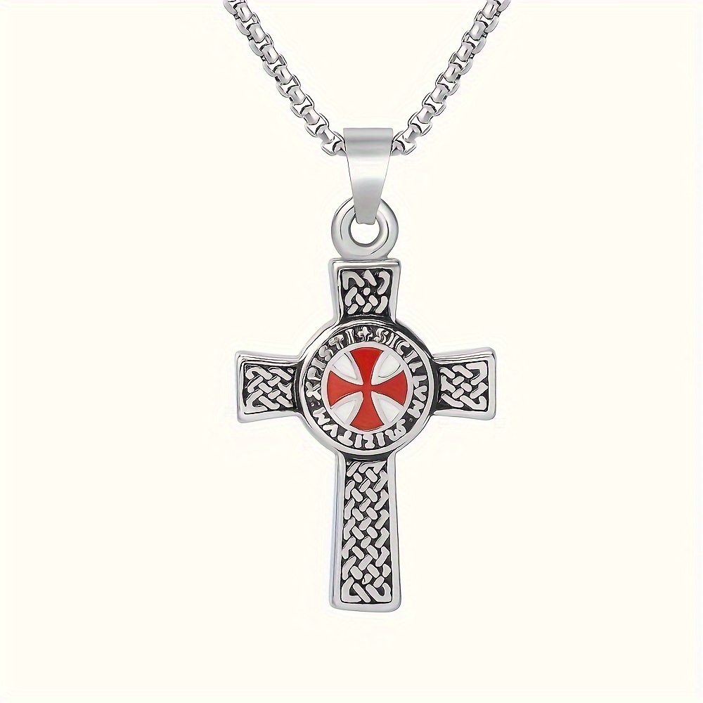 1pc Punk Expedition Templar Pendant Necklace Men Amulet Accessories Jewelry Gift