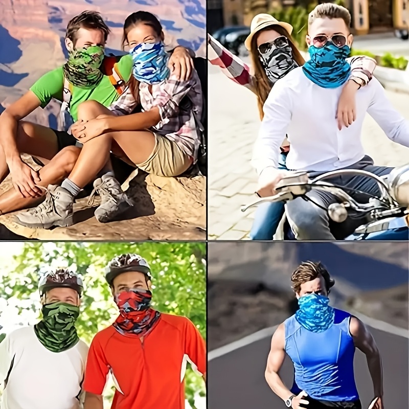 9pcs Unisex Seamless Multifunctional Magic Headscarf, Outdoor Cycling Face Mask and Neck Gaiter - Versatile Warmth Protection Against Sunlight, Cold Wind Dust with Breathable Design (Random Patterns, No Repeats), Windproof Neckwear, Soft Texture, Durable Material, Multipurpose Headscarf, Winter Sports Lovers