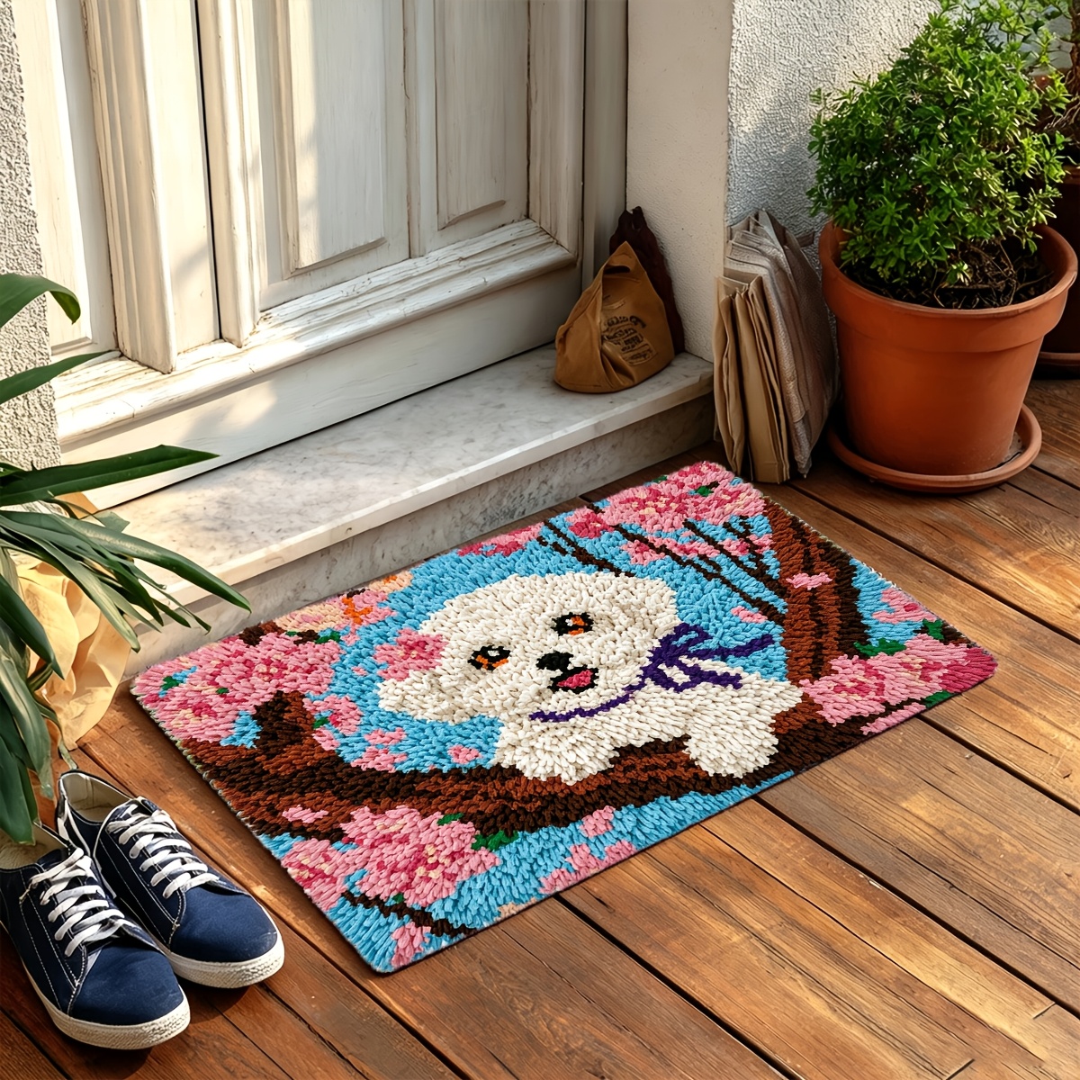 Adult Hook Carpet Kit Puppy on Tree Pattern