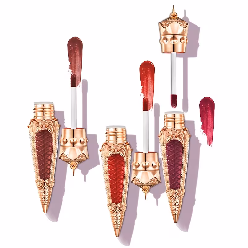 gloss à lèvres mat étanche 24 heures - design roi, rouge à lèvres liquide hydratant en teintes rose, rouge et nude, & longue tenue pour types de peau, rouge à lèvres longue tenue|emballage roi|applicateur élégant Détails du produit 2