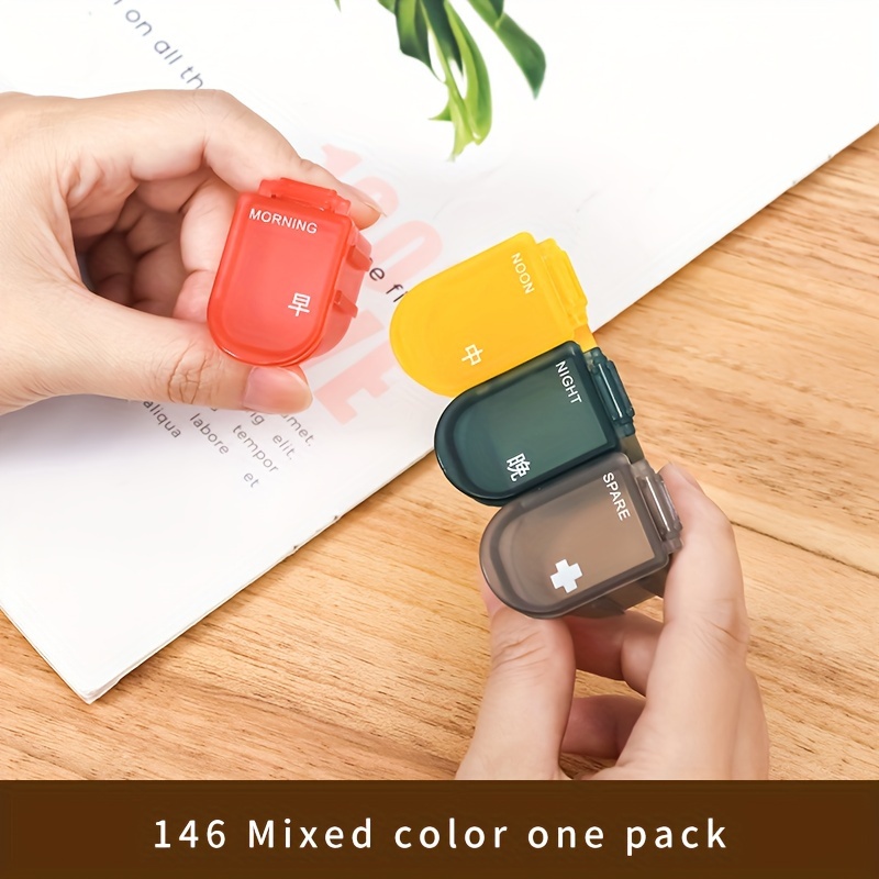 Detachable Mini Pill Box Portable Single Daily Morning, , And Evening Medication Dispenser