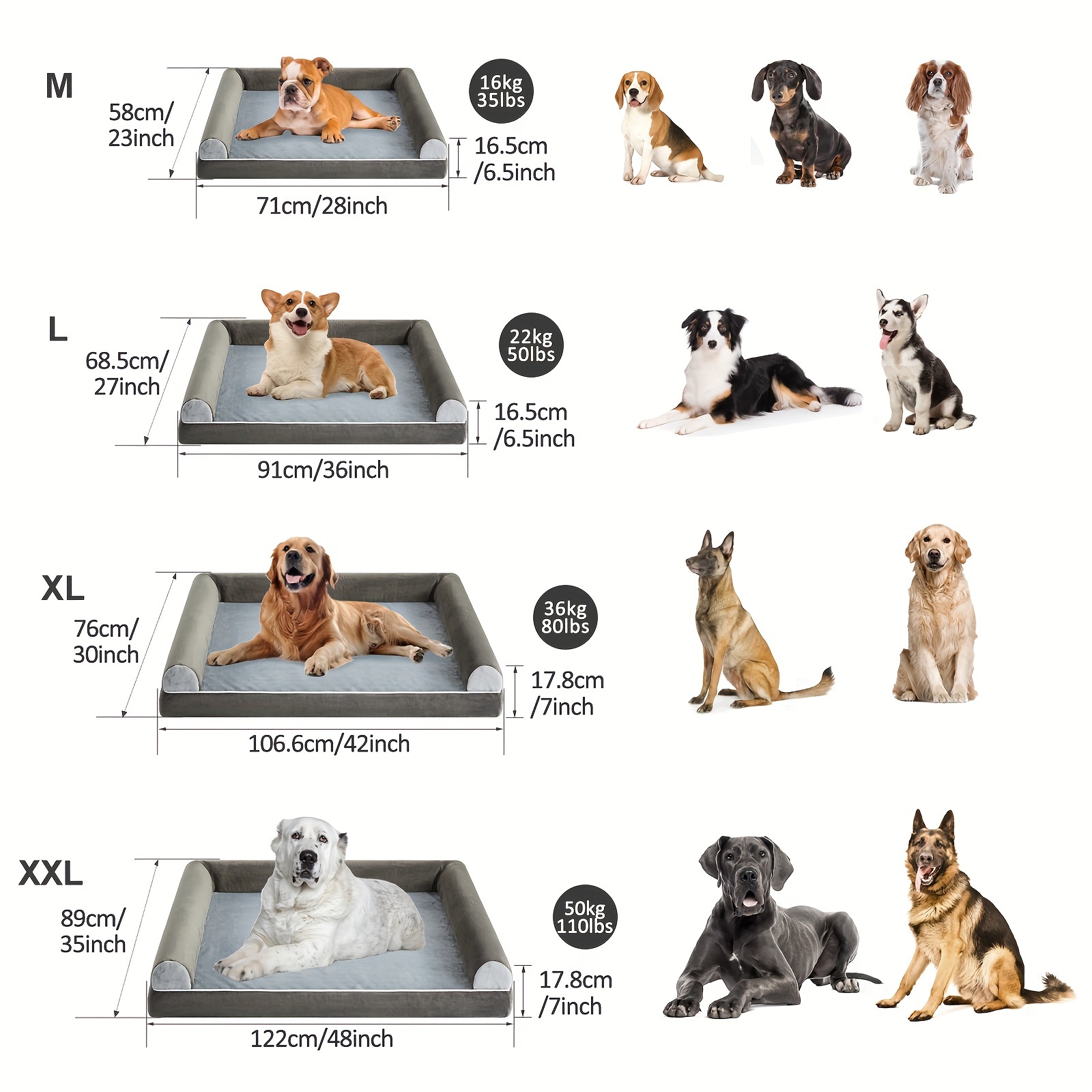 Orthopedic Dog Bed Large Dogs Supportive Foam Pet Couch Bed Temu United Kingdom