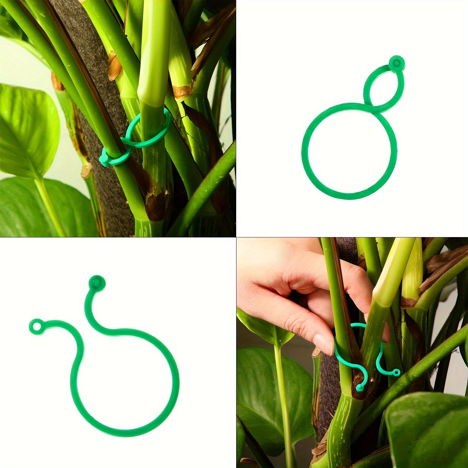 20/50/100pcs Green Plastic Plant Clips for Climbing Plants - Durable Garden Support Clips for Tomatoes, Vegetables & Flowers, Secure Plant Stakes for Healthy Growth, Easy to Use & Remove, Garden Plant Support, Flower Stability, Sturdy Construction, Vegetable Stakes, Tomato Trellis, Lightweight Clips, Weatherresistant Material, Plant Tie Clips, Garden Stake, Home Gardners, Florist Supplies