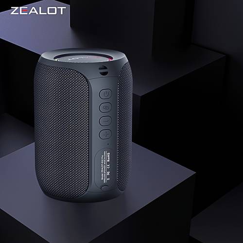 Zealot S32 Pro Kabellose Lautsprecher, Tragbarer Outdoor-Subwoofer-Lautsprecher, Kabelloser Lautsprecher, Dual-Pairing, 3600mAh Akku, 12 Stunden Spielzeit, Lauter Stereo-Sound, Dröhnender Bass. Ladekabel und Aux-Kabel