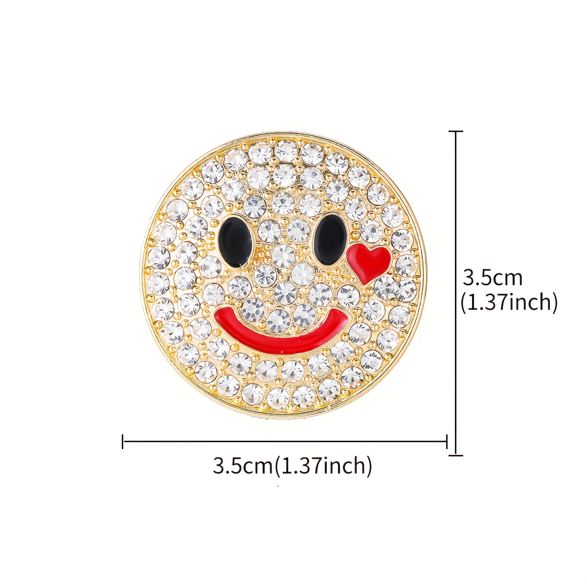TEMU 1pc - Cute And Unique Exquisite Round Face Brooch Suitable For Daily Women And Men, Clothing, Bags, Hats, And As A Pin Accessory