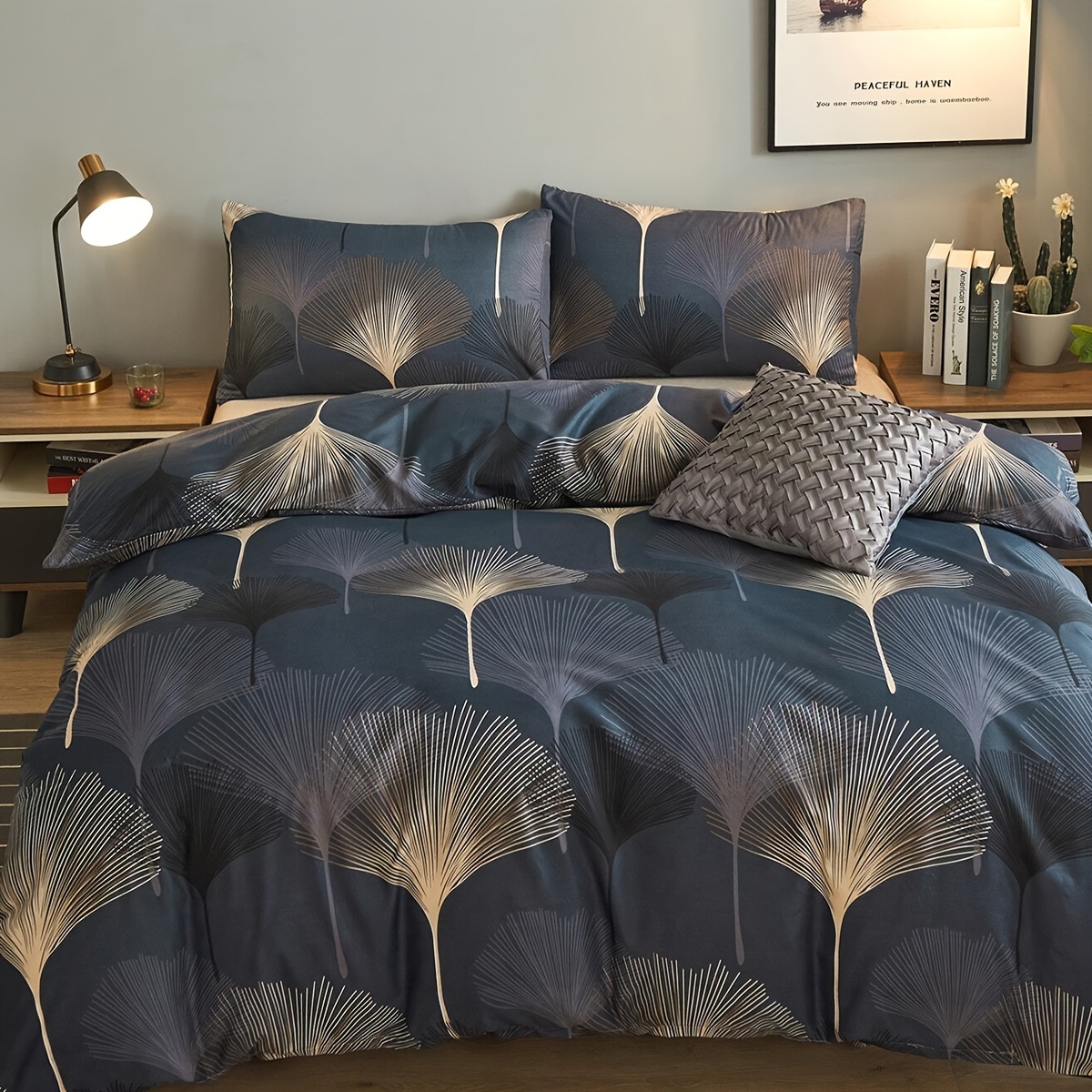 3pcs Ginkgo Leaf Quilt Cover Set, Soft And Comfortable, Bedding Decoration